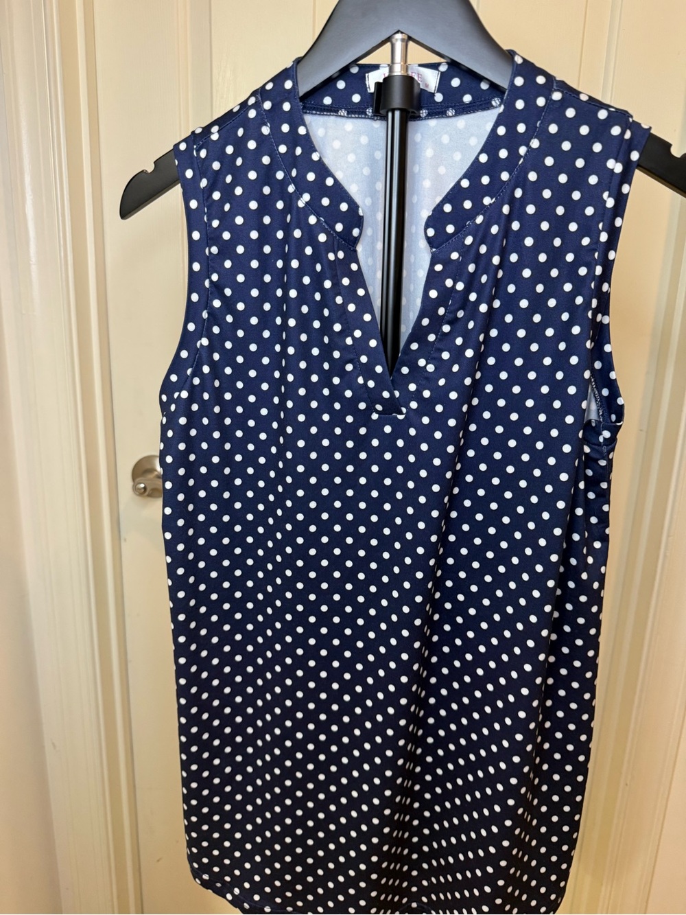 Alife Navy Blue & White Polka Dot Sleeveless Tank Top